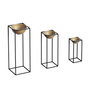 Aberto Design Maceta Decorativa de Metal Negro y Dorado GED-019-A